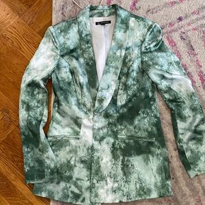 Silky green tie dye blazer